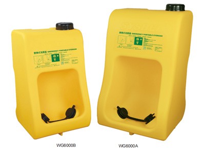 ایستگاه شستشوی چشم قابل حمل Sysbel با سبد زباله متحرک